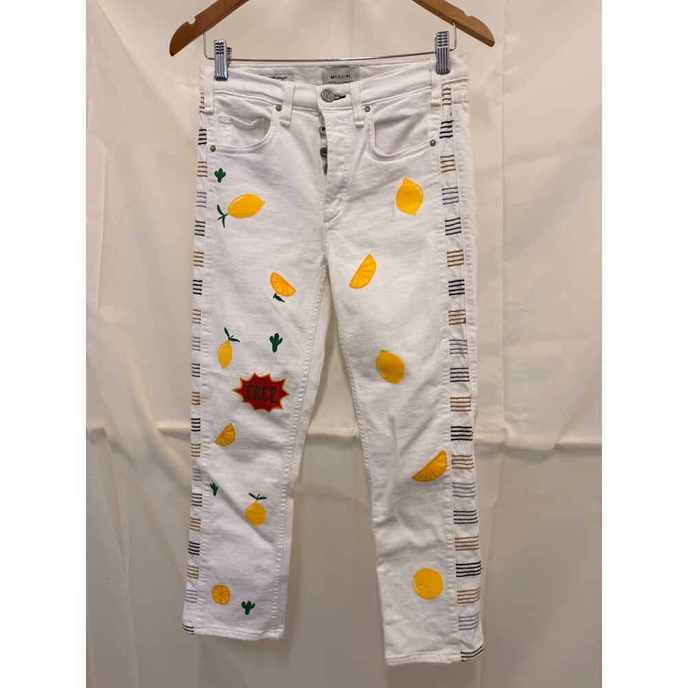 Mcguire Valletta Straight Leg Jean Lemonade Spring Summer Size 28